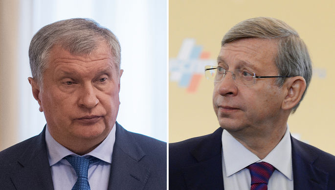 Глава «Роснефти» Игорь Сечин и председатель совета директоров АФК «Система» Владимир...