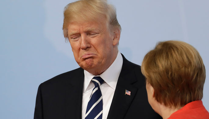 Президент США Дональд Трамп и канцлер Германии Ангела Меркель