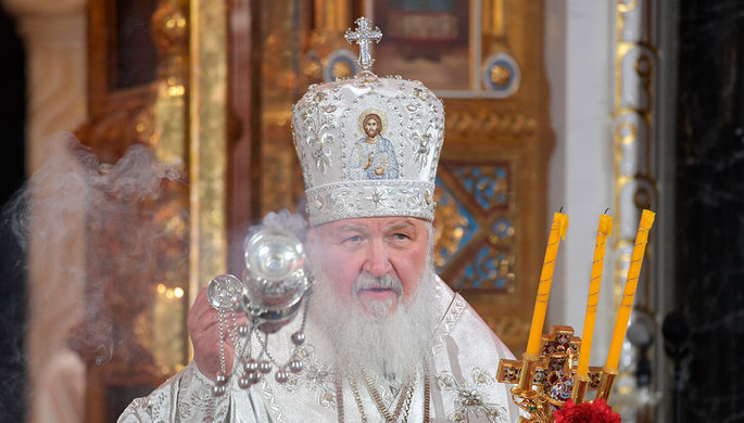 Патриарх Московский и всея Руси Кирилл на праздничном пасхальном богослужении в храме Христа...