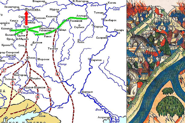 Схема походов Девлет Гирея на Москву (1571-72 гг.)