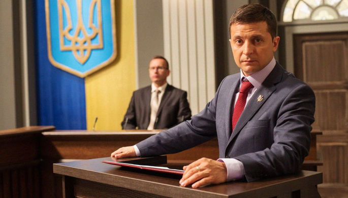 Владимир Зеленский на кадре из сериала «Слуга народа»