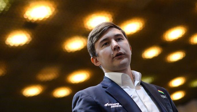 Международный гроссмейстер Сергей Карякин на церемонии вручения премии «Серебряная лань»...
