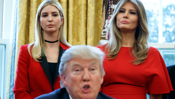 Иванка, Меланья и Дональд Трамп