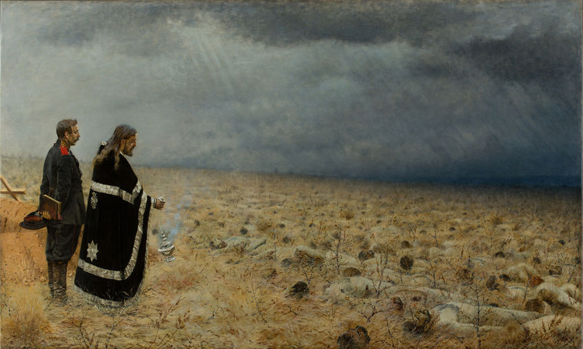 Василий Верещагин. Побежденные. Панихида. 1878-1879 гг