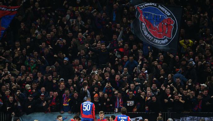 5654465 02.10.2018 Игроки ПФК ЦСКА радуются забитому голу в матче группового этапа Лиги чемпионов...