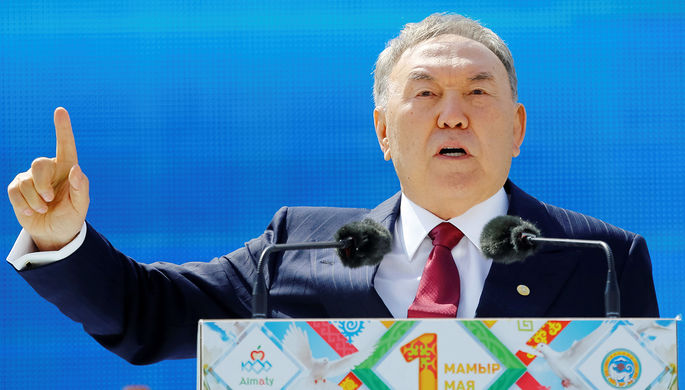 Президент Казахстана Нурсултан Назарбаев во время Праздника единства народа Казахстана в Алма-Ате...