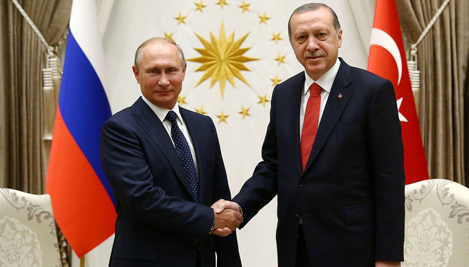 Владимир Путин и Реджеп Эрдоган во время встречи в Анкаре, 28 сентября 2017 года
