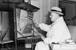 Уинстон Черчилль пишет картину во Флориде, 29 января 1946 года