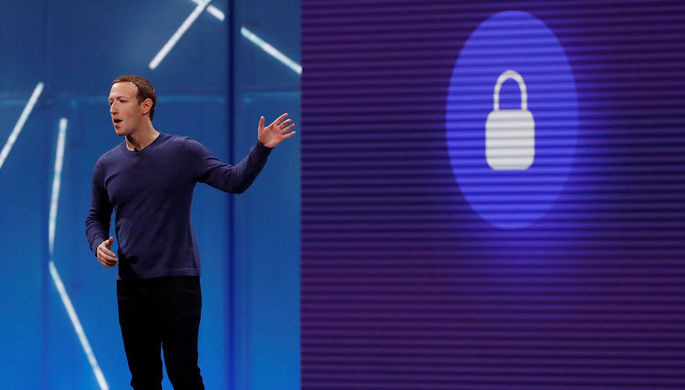 Основатель Facebook Марк Цукерберг во время конференции F8 в Сан-Хосе, Калифорния, 1 мая 2018 года