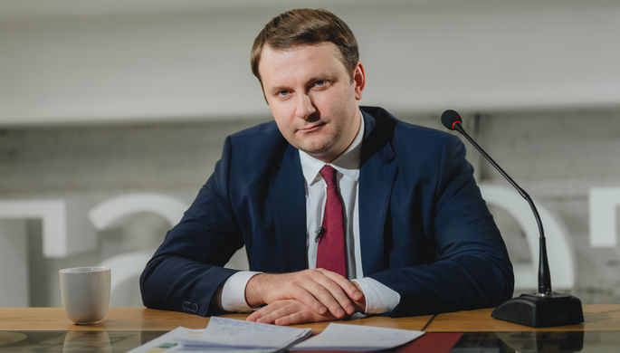 Министр экономического развития Максим Орешкин во время интервью в редакции «Газеты.Ru»