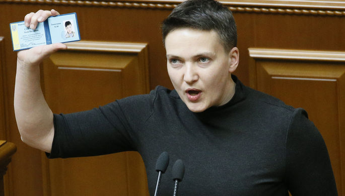 Народный депутат Украины Надежда Савченко во время выступления в Верховной Раде Украины, 22 марта...
