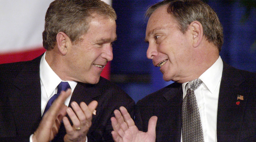 Майкл Блумберг и экс-президент США Джордж Буш-младший, 2002 год