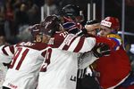 Драка в матче Россия — Латвия