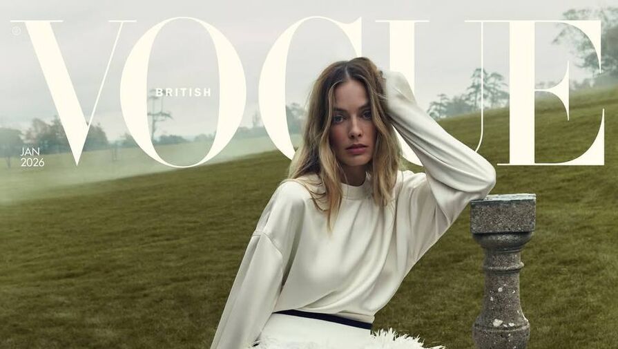 Актриса Марго Робби в платье с перьями снялась на развалинах в поле