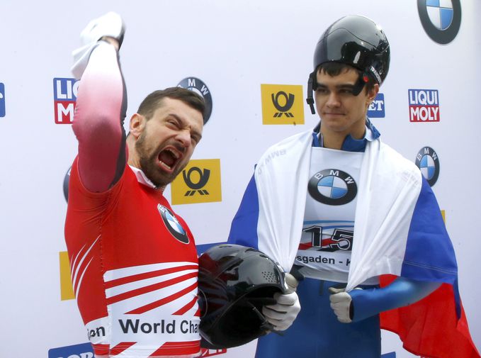Призеры чемпионата мира Мартиньш Дукурс и Никита Трегубов