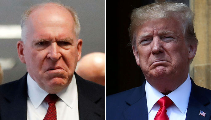 Бывший глава ЦРУ Джон Бреннан и президент США Дональд Трамп (коллаж)