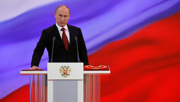 Президент Владимир Путин во время церемонии инаугурации, 2012 год