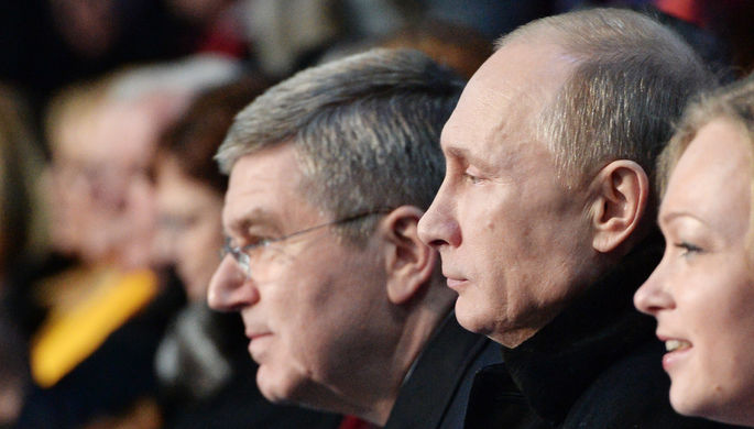 Президент России Владимир Путин на церемонии открытия Олимпиады в Сочи