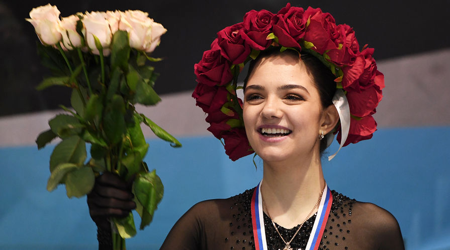 Евгения Медведева, завоевавшая золотую медаль, 22 февраля 2019 года