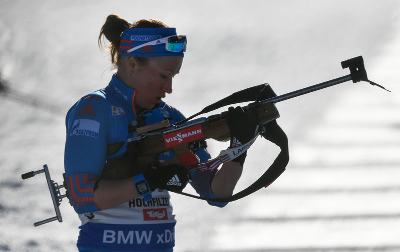 Российская биатлонистка Ольга Подчуфарова на чемпионате мира по биатлону в австрийском Хохфильцене