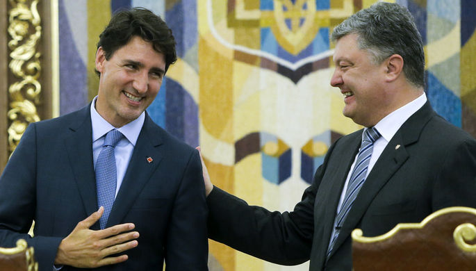 Президент Украины Петр Порошенко и премьер-министр Канады Джастин Трюдо, 2016 год