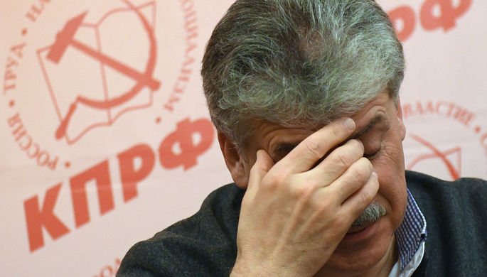 Павел Грудинин в своем предвыборном штабе, 18 марта 2018 года