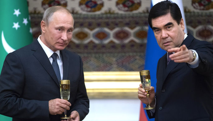 Президент России Владимир Путин и президент Туркмении Гурбангулы Бердымухамедов