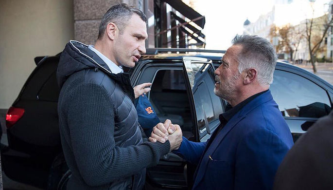 Мэр Киева Виталий Кличко и Арнольд Шварценеггер, 13 октября 2018 года