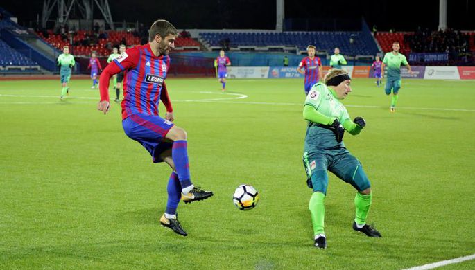 Эпизод матча «СКА-Хабаровск» — «Уфа»