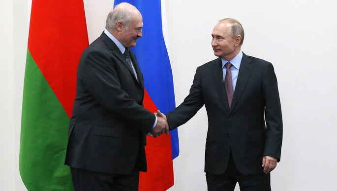 Президент России Владимир Путин и президент Белоруссии Александр Лукашенко во время встречи, 13...