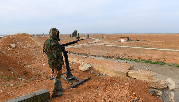 Сирийский военнослужащий в провинции Идлиб, 21 января 2018 года