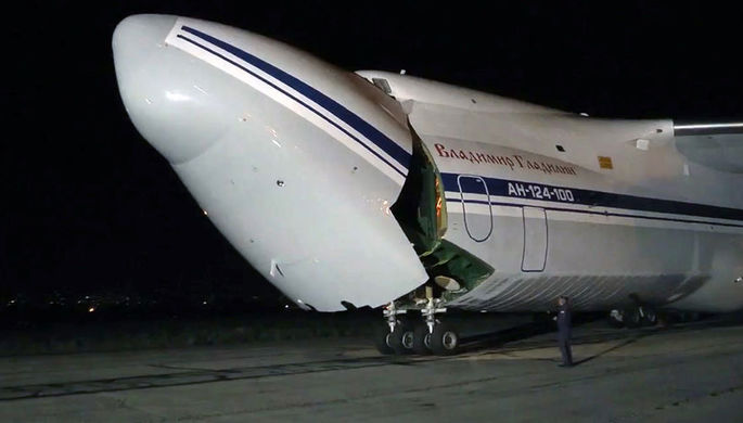 Самолет Ан-124-100 «Руслан» министерства обороны РФ, доставивший в Сирийскую Арабскую республику...