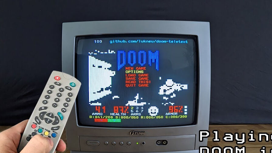 Энтузиаст адаптировал Doom (1993) для запуска на старом телевизоре при помощи телетекста