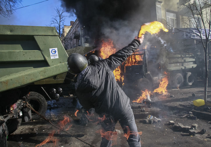 Ситуация в центре Киева, 18 февраля 2014 года