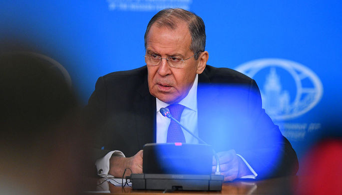 Министр иностранных дел РФ Сергей Лавров на пресс-конференции в Москве, 16 января 2019 года
