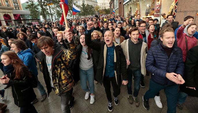 Акции протеста на Тверской улице 7 октября 2017