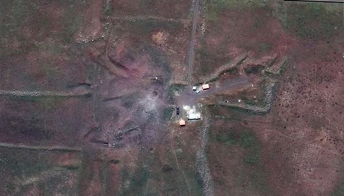 Объект после ракетной атаки, 14 апреля 2018 года