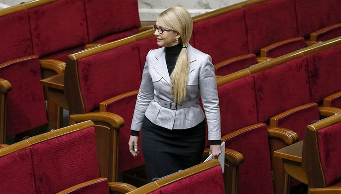 Лидер партии «Батькивщина» Юлия Тимошенко перед началом сессии Верховной рады Украины...