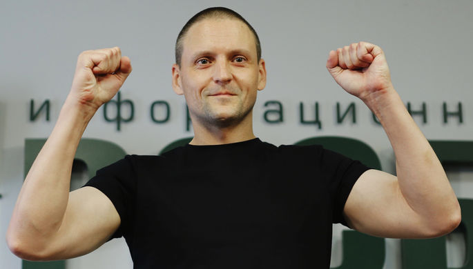 Лидер «Левого фронта» Сергей Удальцов во время пресс-конференции в Москве, 10 августа 2017 года