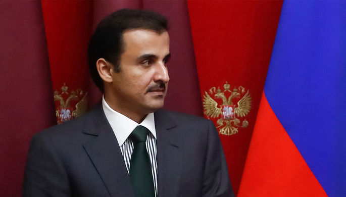 Шейх Тамим бен Хамад Аль Тани на встрече в Кремле, 2018 год