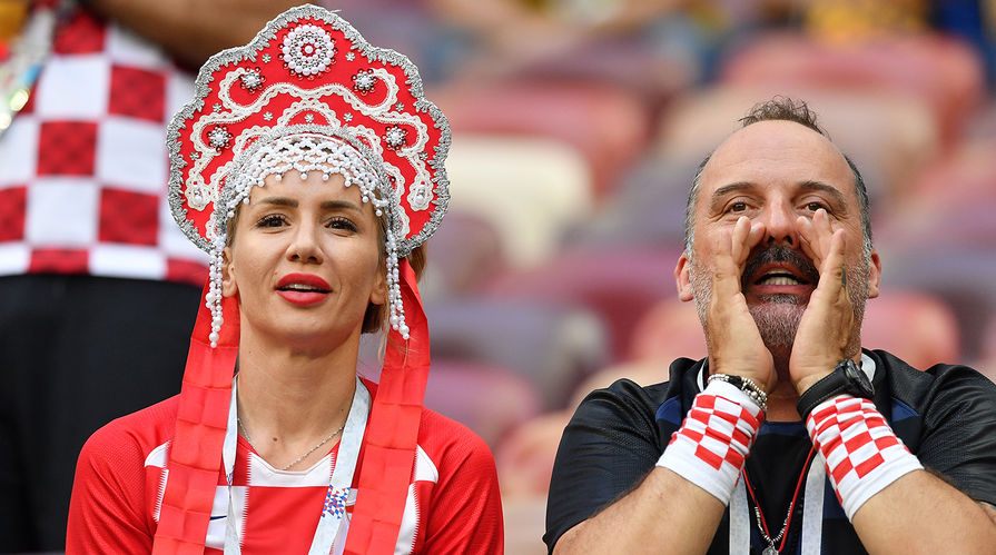 Во время полуфинального матча чемпионата мира по футболу между сборными Хорватии и Англии, 11 июля 2018 года