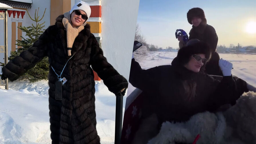 Телеведущая Ксения Бородина в шубе прокатилась на санях в Суздале