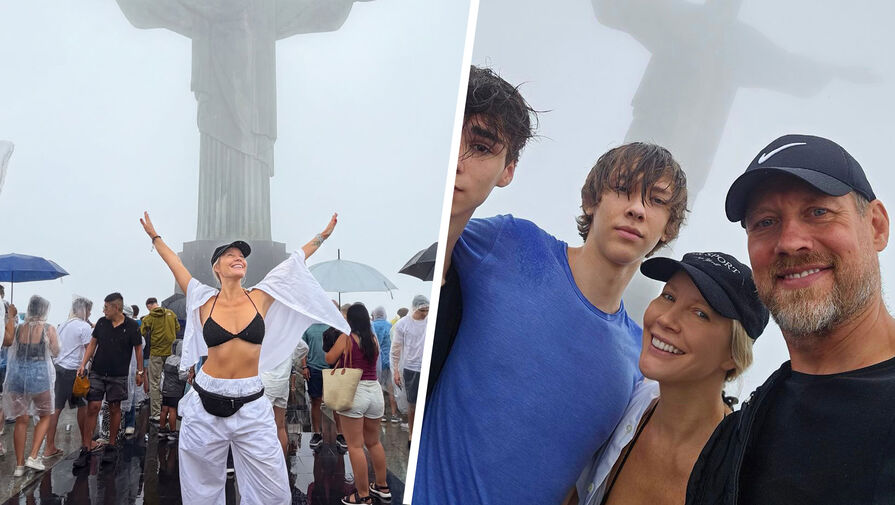 Ведущая Елена Летучая сделала селфи с мужем и его сыновьями в Бразилии