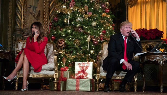 Меланья и Дональд Трамп, 24 декабря 2017 года