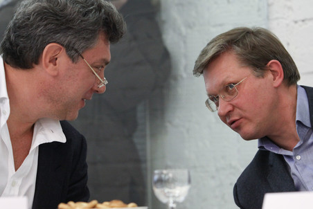 13 декабря 2011 года. Сопредседатель движения «Солидарность» Борис Немцов и председатель общественного движения «Выбор России» Владимир Рыжков