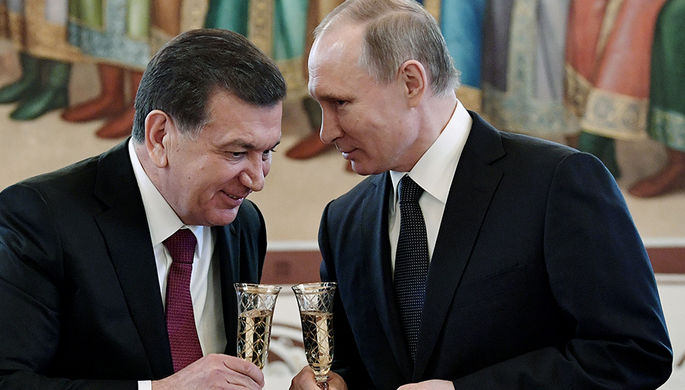 Президент Узбекистана Шавкат Мирзияев и президент России Владимир Путин