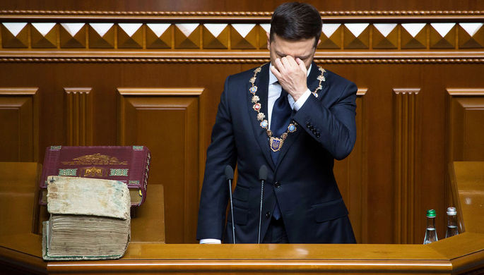 Владимир Зеленский во время инаугурации, 20 мая 2019 года