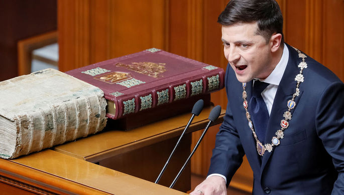 Владимир Зеленский во время инаугурации, 20 мая 2019 года
