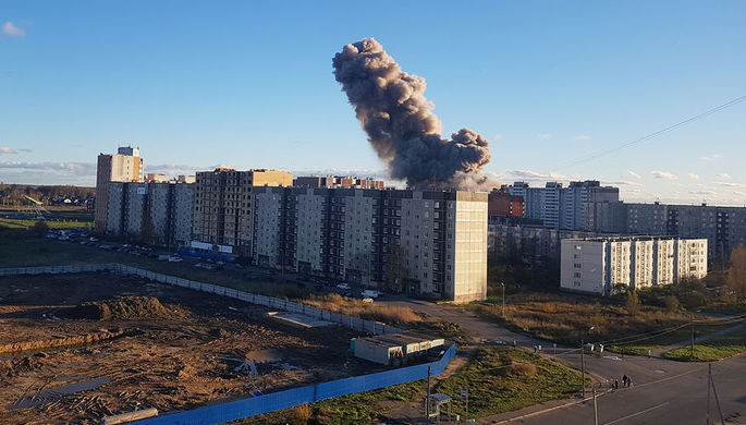 Последствия взрыва в Гатчине под Санкт-Петербургом, 19 октября 2018 года