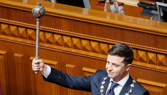 Владимир Зеленский во время инаугурации, 20 мая 2019 года